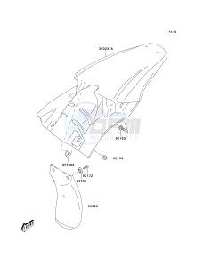 KLX 125 B (B6F) B6F drawing REAR FENDER-- S- -