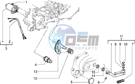 Starting motor-starter lever