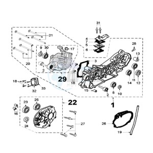 FIGHT LRIX drawing CRANKCASE WITH LONG SILENT RUBBERS