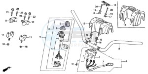 TRX350 FOURTRAX drawing HANDLE PIPE/HANDLE COVER