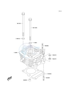 KLX 125 A (A6F) A6F drawing CYLINDER