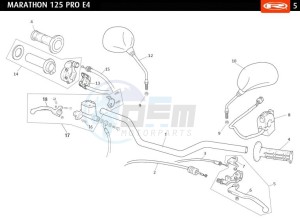 MARATHON-125-PRO-E4-SM-REPLICA-SERIES-AUSTRIA-MARATHON-125-PRO-SM-E4-YELLOW-BLACK-REPLICA-SERIES drawing HANDLEBARS