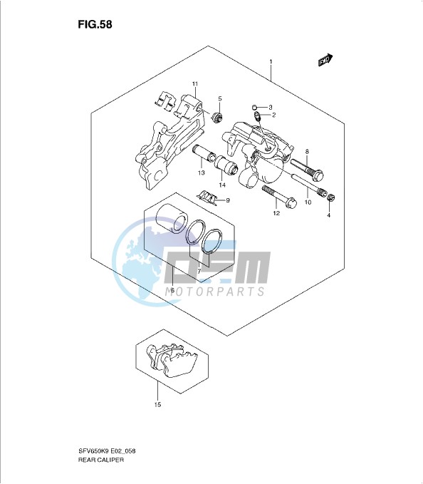 REAR CALIPER (SFV650/A K9-L4)