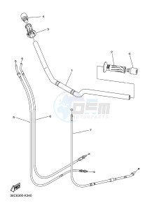 XJ6FA 600 DIVERSION F (ABS) (1DG5 1DG6) drawing STEERING HANDLE & CABLE