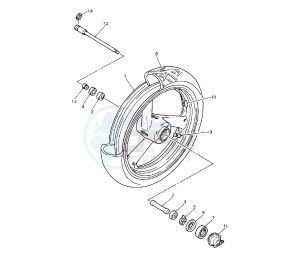 YZF R 750 drawing FRONT WHEEL