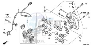 VFR1200FDF VFR1200F Dual Clutch E drawing R. FRONT BRAKE CALIPER