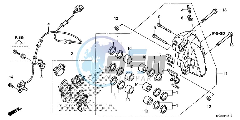 R. FRONT BRAKE CALIPER