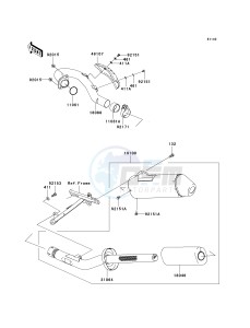 KX 450 D (KX450F) (F8F) D8F drawing MUFFLER-- S- -