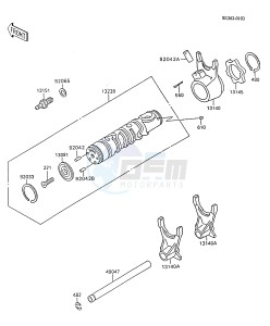 ZX 600 C [NINJA 600R] (C8-C9) [NINJA 600R] drawing GEAR CHANGE DRUM_SHIFT FORK-- S- -