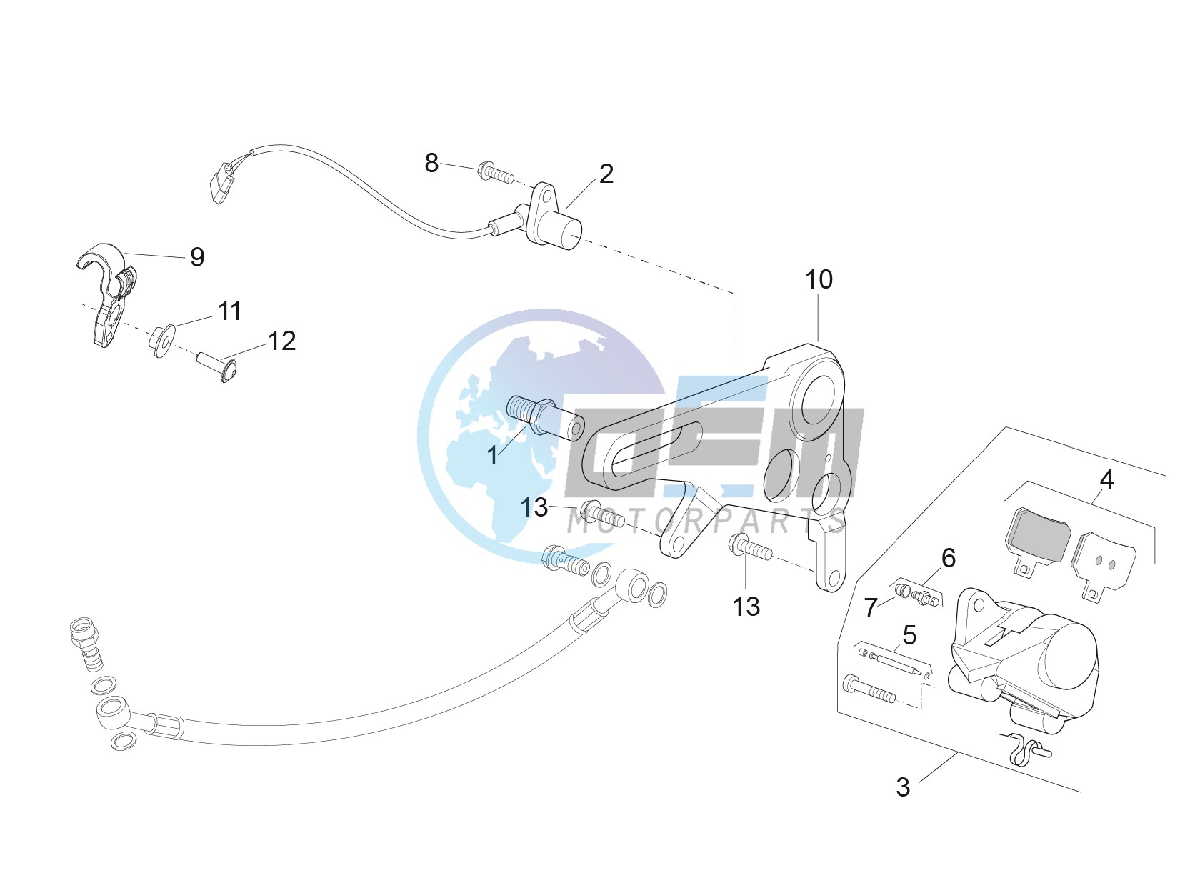 Rear brake caliper