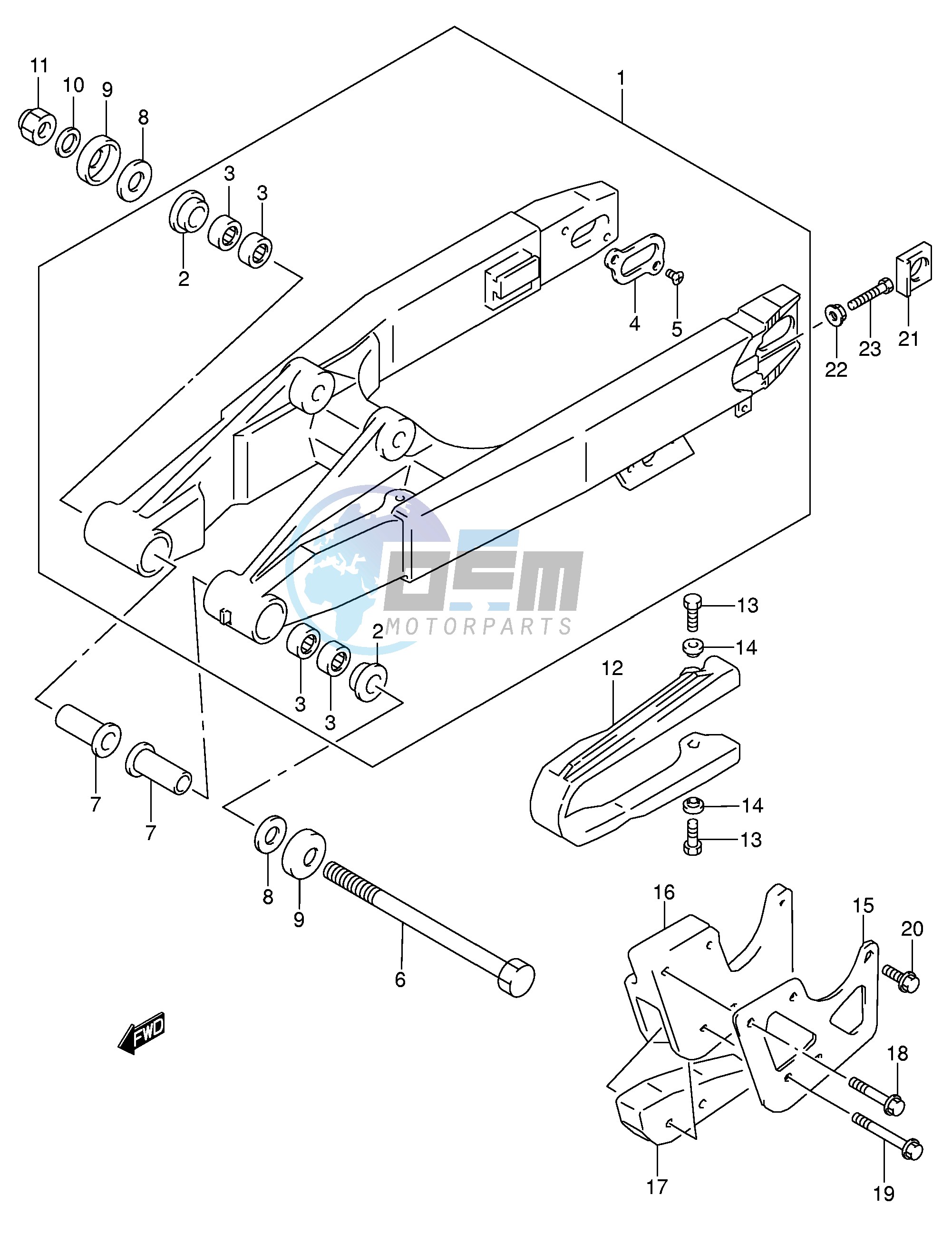 REAR SWINGING ARM (MODEL K5 K6)