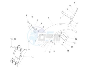 V7 II Stornello ABS 750 (APAC) drawing Rear body I- Mudguard