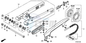 VTR2509 ED / LL MK drawing SWINGARM/CHAIN CASE