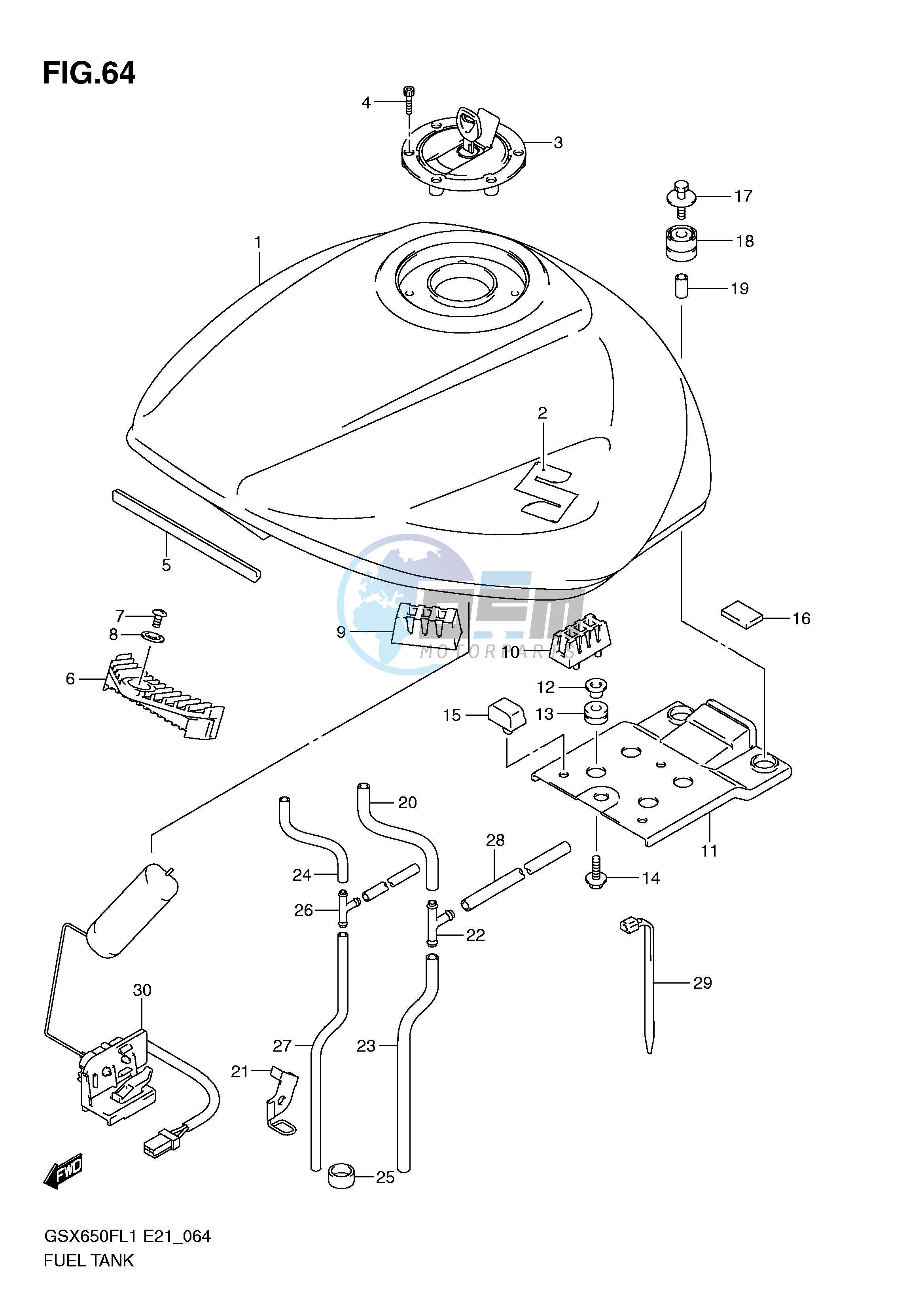 FUEL TANK (GSX650FUL1 E21)