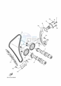 YZF320-A YZF-R3 (B2X8) drawing CAMSHAFT & CHAIN