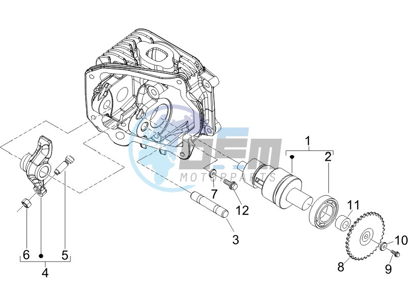 Camshaft - Rocking levers support unit