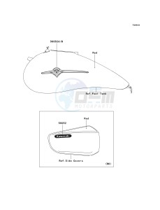 VN 1600 B [VULCAN 1600 MEAN STREAK] (B6F-B8FA) B8F drawing DECALS-- RED- --- B8F- --- CA,US- -