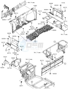 MULE PRO-DX KAF1000EJF EU drawing Frame Fittings(Front)