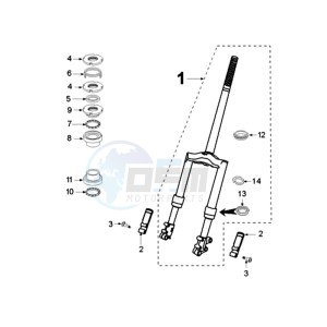 VIVA A BE drawing FRONT FORK / STEERINGHEAD