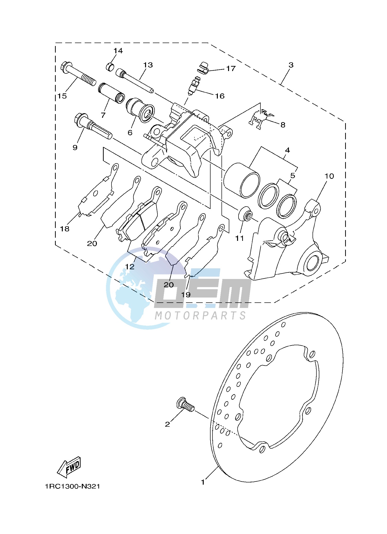 REAR BRAKE CALIPER