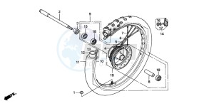 XR200R drawing FRONT WHEEL