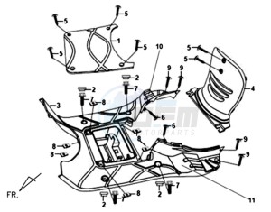 FIDDLE II 50 drawing FOOTREST / LOWER COWLING