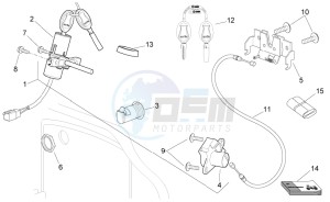 Sport City Cube 125-200 carb e3 drawing Lock hardware kit