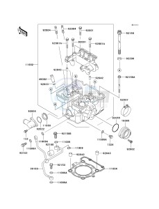 KLX300 A [KLX300R] (A10) A10 drawing CYLINDER HEAD