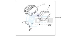 CBF600N drawing STANDARD PANNIER SET - BLACK