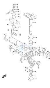 DF 25A drawing Swivel Bracket Tiller Handle w/Power Tilt