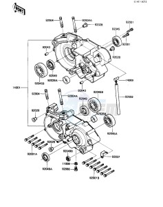 KX 500 A [KX500] (A1) [KX500] drawing CRANKCASE -- 83 A1- -