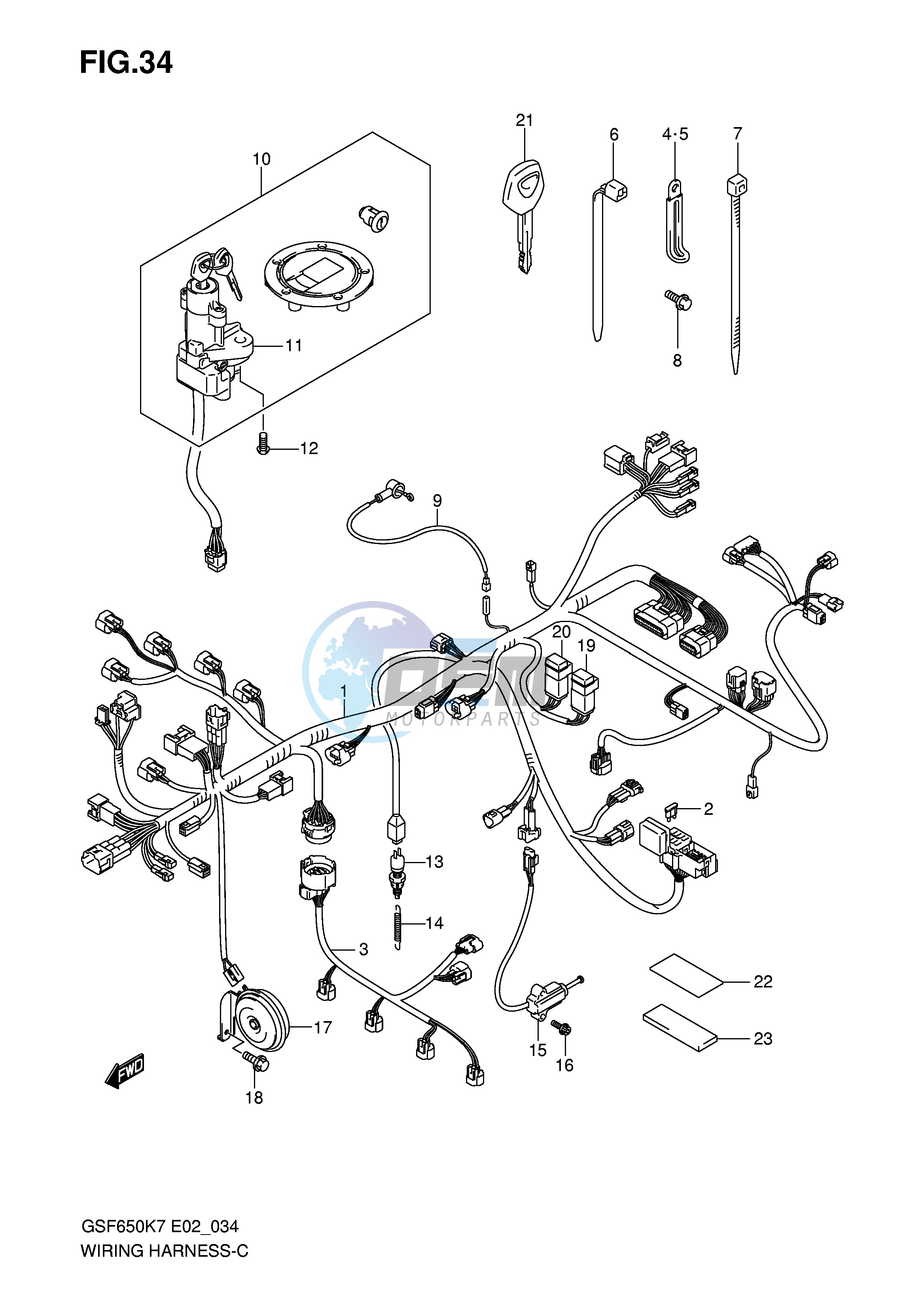 WIRING HARNESS (GSF650K7 K8 UK7 UK8)