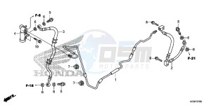 SH125DE SH125D UK - (E) drawing REAR BRAKE HOSE/BRAKE PIPE