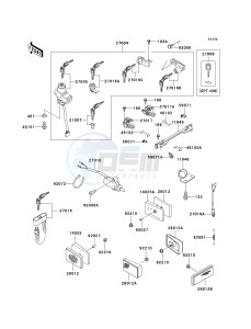 ZG 1000 A [CONCOURS] (A20) A20 drawing IGNITION SWITCH_LOCKS_REFLECTORS