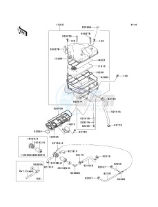 ZX 900 C [NINJA ZX-9R] (C1-C2) [NINJA ZX-9R] drawing AIR CLEANER