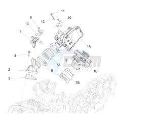 Liberty 125 4t 3v ie e3 (Vietnam ) Vietnam drawing Throttle body - Injector - Union pipe