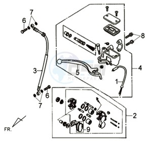 ORBIT II 50 drawing BRAKE CALIPER FOR / BRAKE LEVER CPL