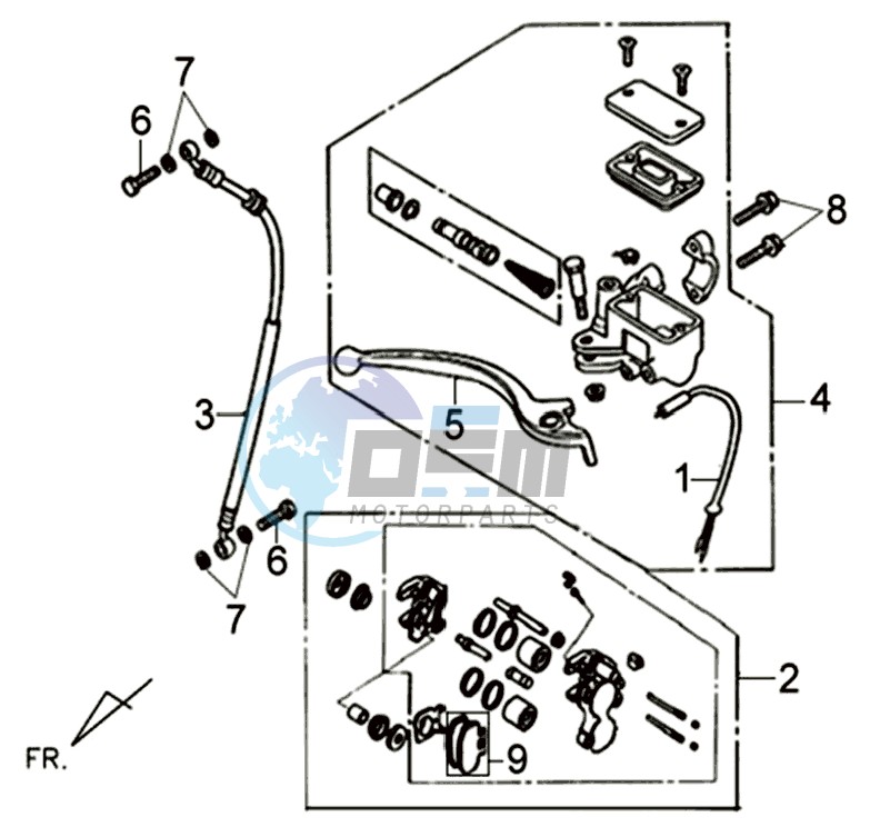 BRAKE CALIPER FOR / BRAKE LEVER CPL