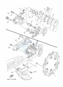 YZ125 (B0V6) drawing REAR BRAKE CALIPER