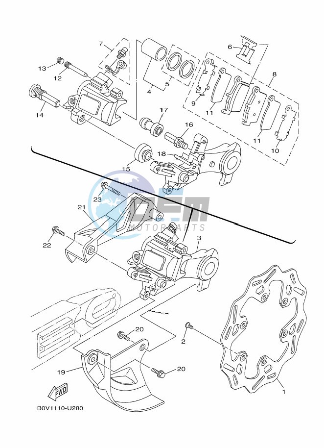 REAR BRAKE CALIPER