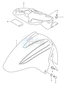 AN250 (E2) Burgman drawing FRONT FENDER (MODEL Y)