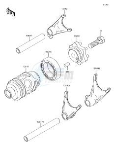 KX85 KX85CFF EU drawing Gear Change Drum/Shift Fork(s)