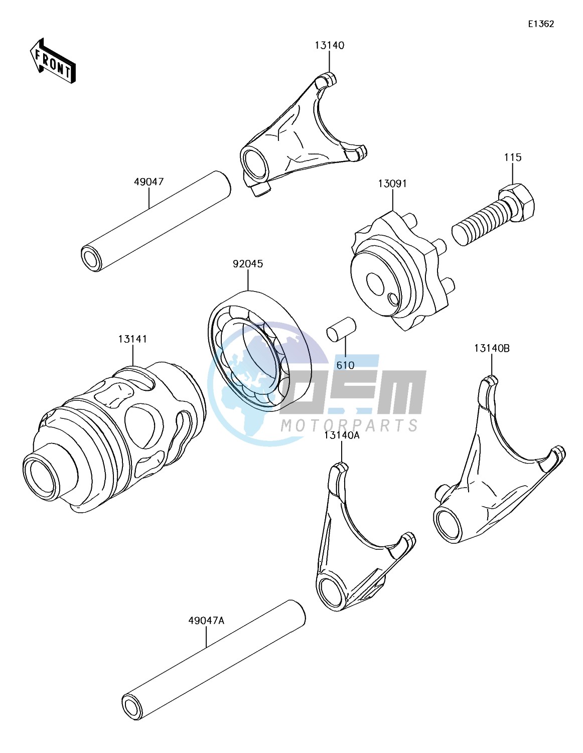 Gear Change Drum/Shift Fork(s)