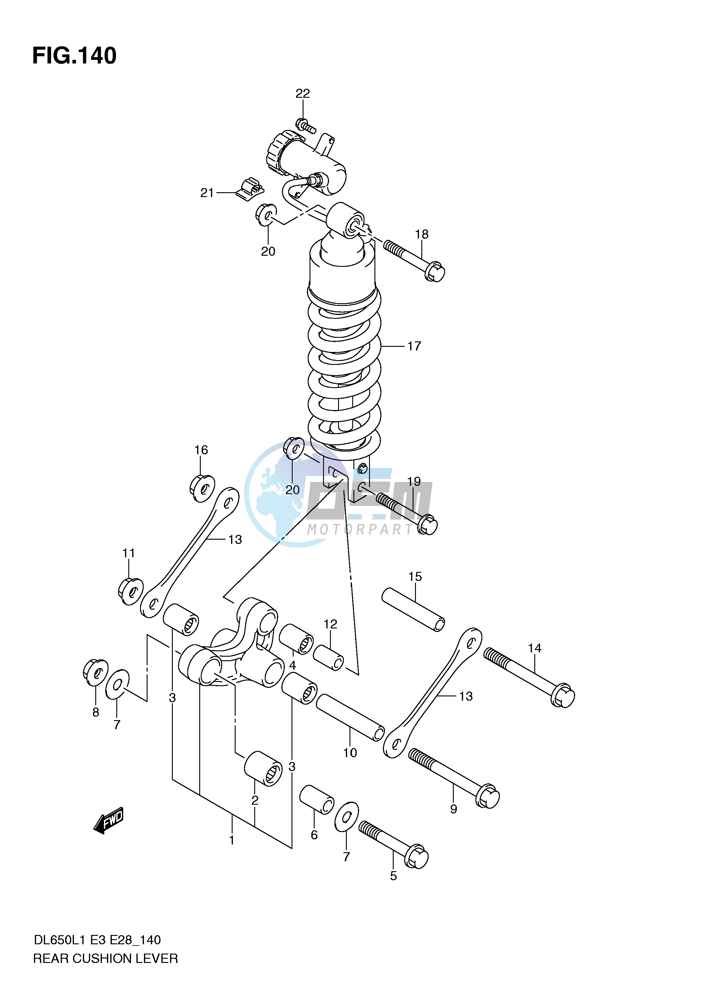 REAR CUSHION LEVER (DL650AL1 E28)