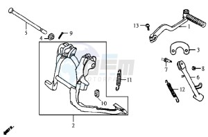 JET BASIX 25KMH 50 drawing CENTRAL STAND / SIDE STAND / KICKSTARTER PEDAL