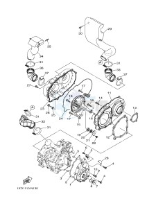 YXM700E YXM700PF VIKING (1XPH) drawing CRANKCASE COVER 1