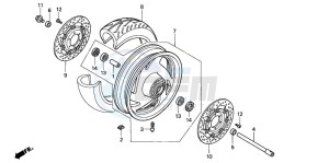 VTX1800C1 drawing FRONT WHEEL