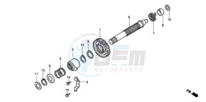 TRX300 FOURTRAX 300 drawing KICK STARTER SPINDLE