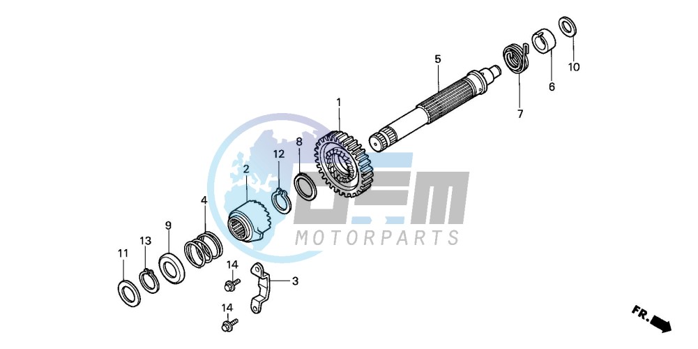 KICK STARTER SPINDLE