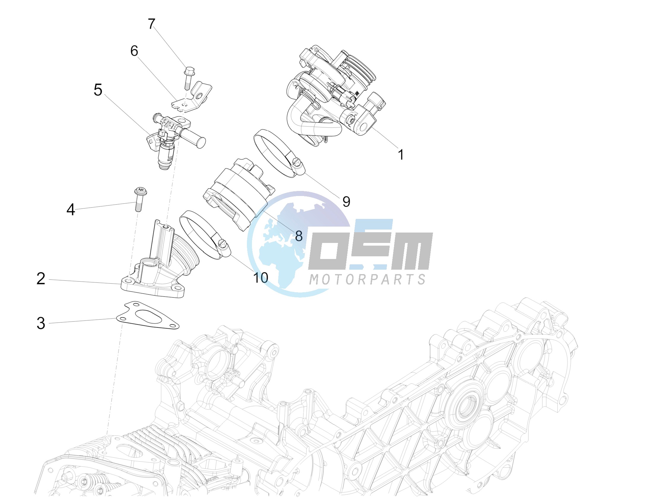 Throttle body - Injector - Union pipe